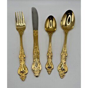Gold-plated stainless steel Northcraft flatware Japan Cutlery Ornate Royal Sealy